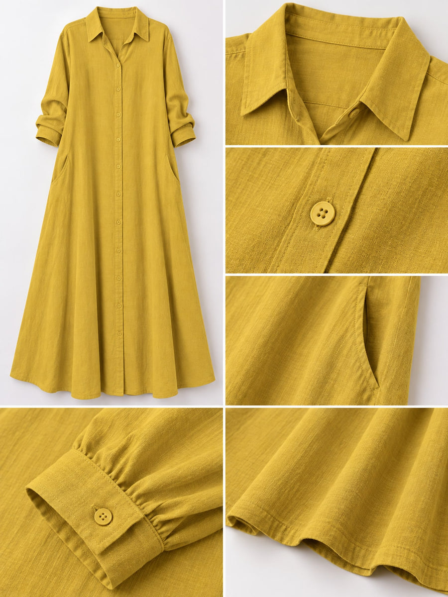 Polyester and spandex shirt dress in Wine Red with relaxed silhouette