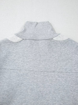 Half Zipper Collared Drop Shoulder Sweatshirt option 5