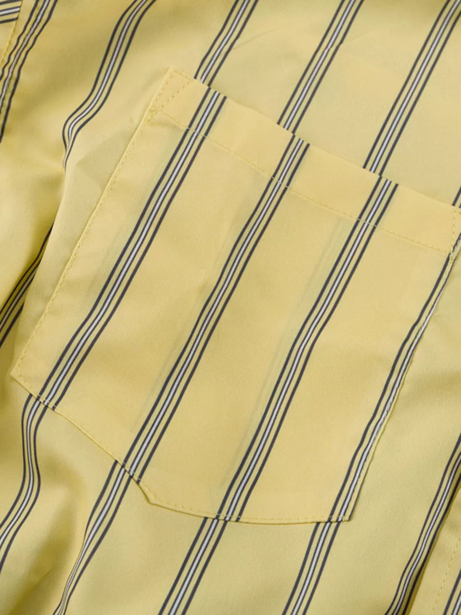 Yellow striped shirt with chest pocket