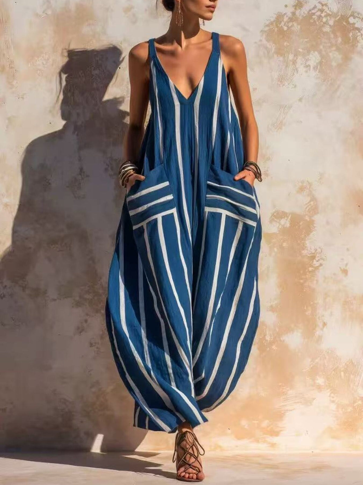 Terracotta jumpsuit with full-length and pullover