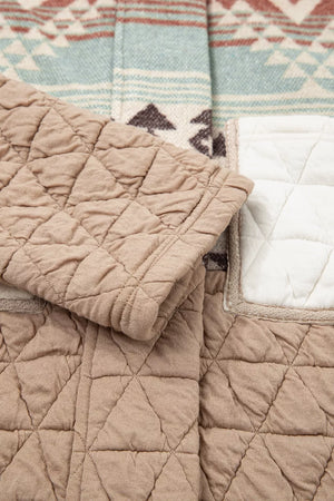 Aztec Quilted Patchwork Western Jacket in Camel, view 14