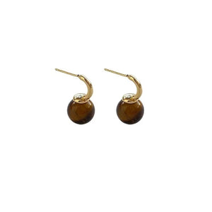 earrings featuring natural stone pattern in Gold with Tiger' texture