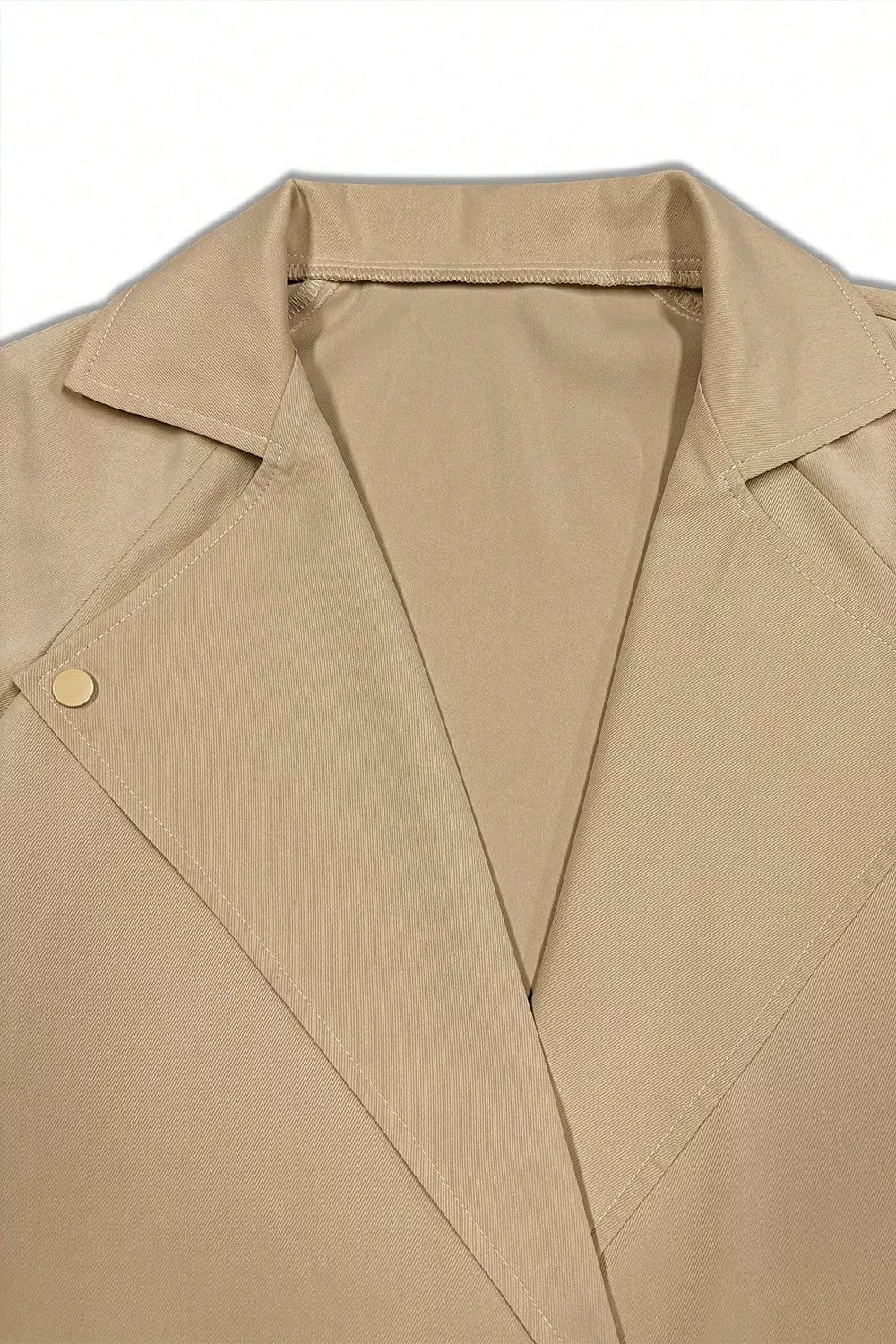 100% polyester Care instructions: Machine wash cold trench coat in Army Green with relaxed silhouette