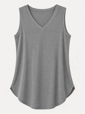 tank top in Yellow with v-neck and sleeveless