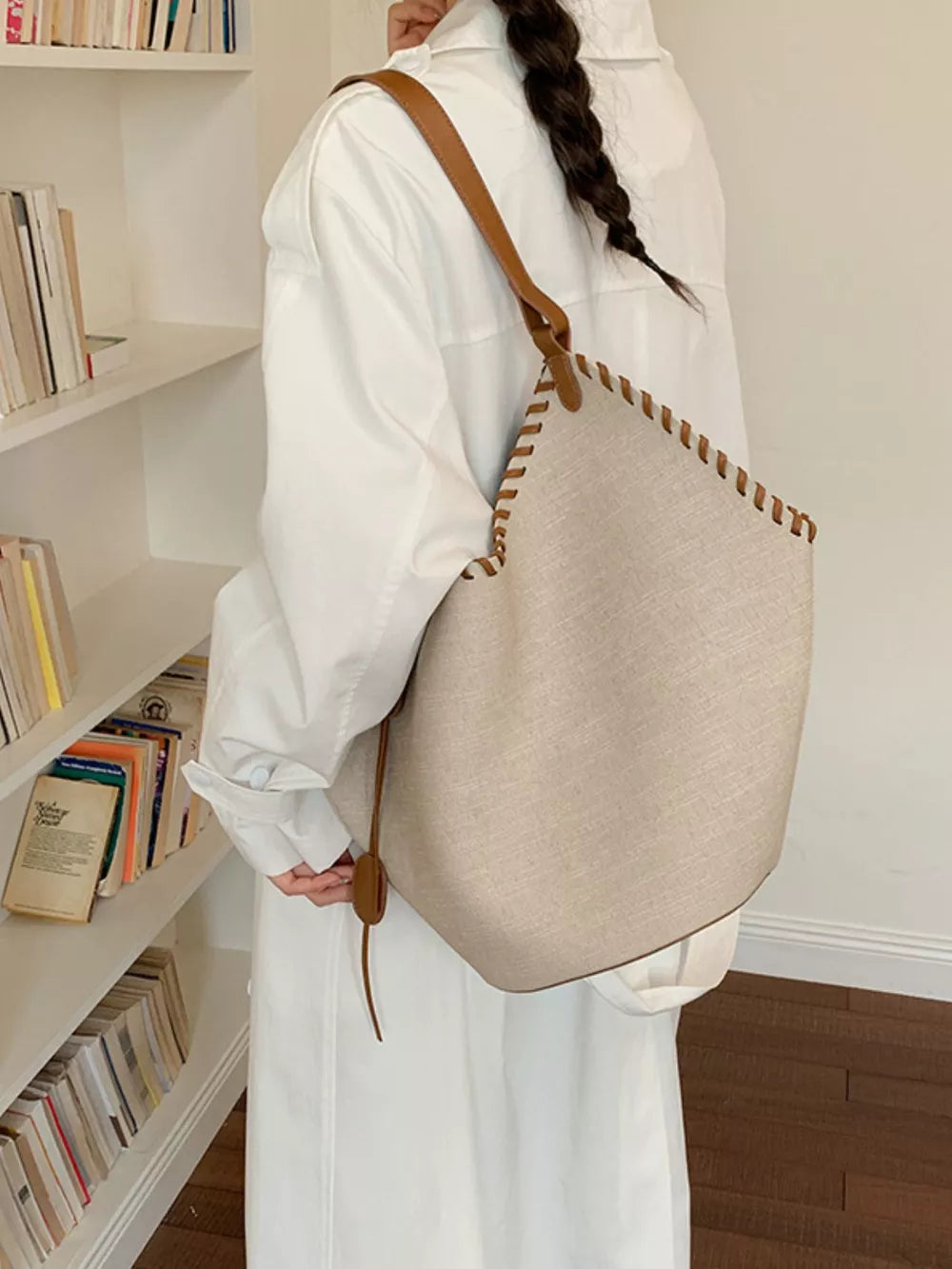 Brown with Casual Large Capacity Shoulder Bag in Brown