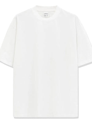 Oversized pigment-dyed crewneck tee in Ivory with short sleeves and a relaxed fit.