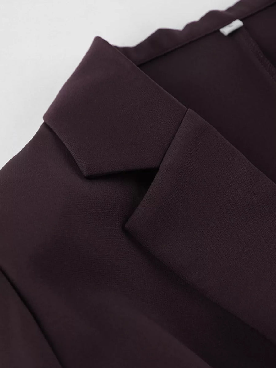 One-button Blazer And Wide-leg Pants Set option 10