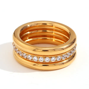Gold with ring with 3-piece set 12