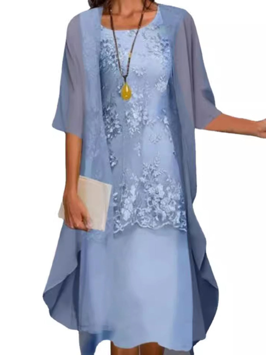 Yellow midi dress with asymmetrical and elbow sleeve
