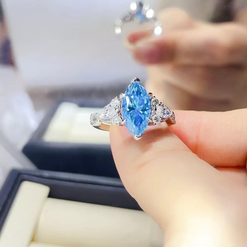 3 Carat 925 Ring in Pastel Blue
