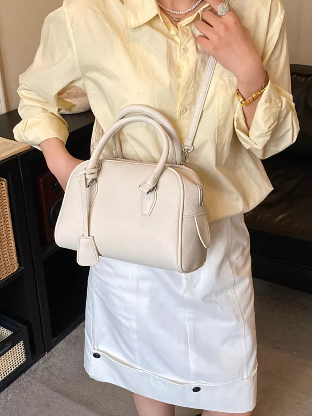 Cream White crossbody bag