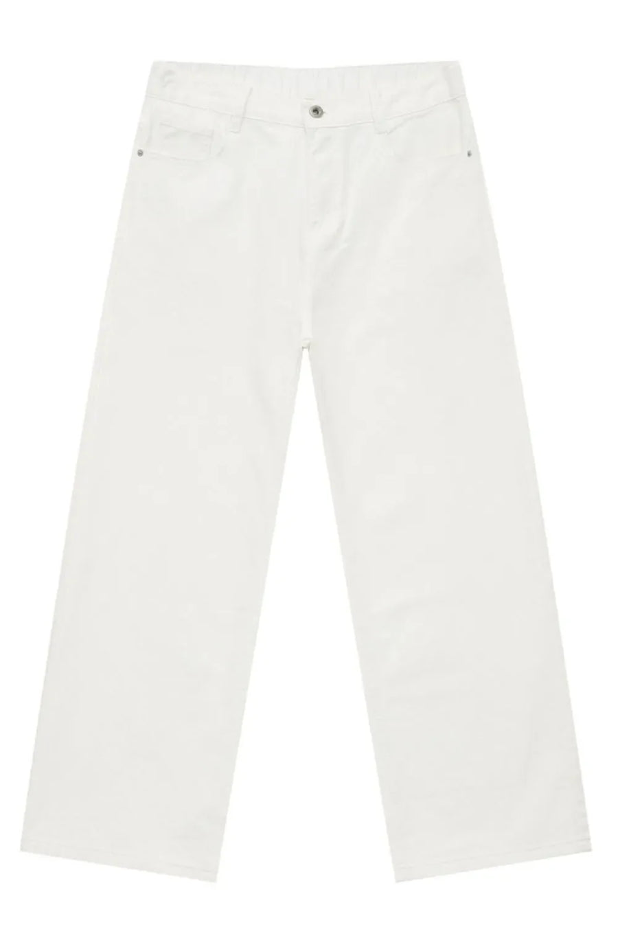 Ivory wide-leg denim jeans with a relaxed fit