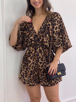 Leopard romper with mini and pullover