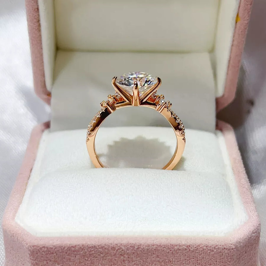 0.3 Carat Moissanite Sculpted Sterling Silver Ring option 3