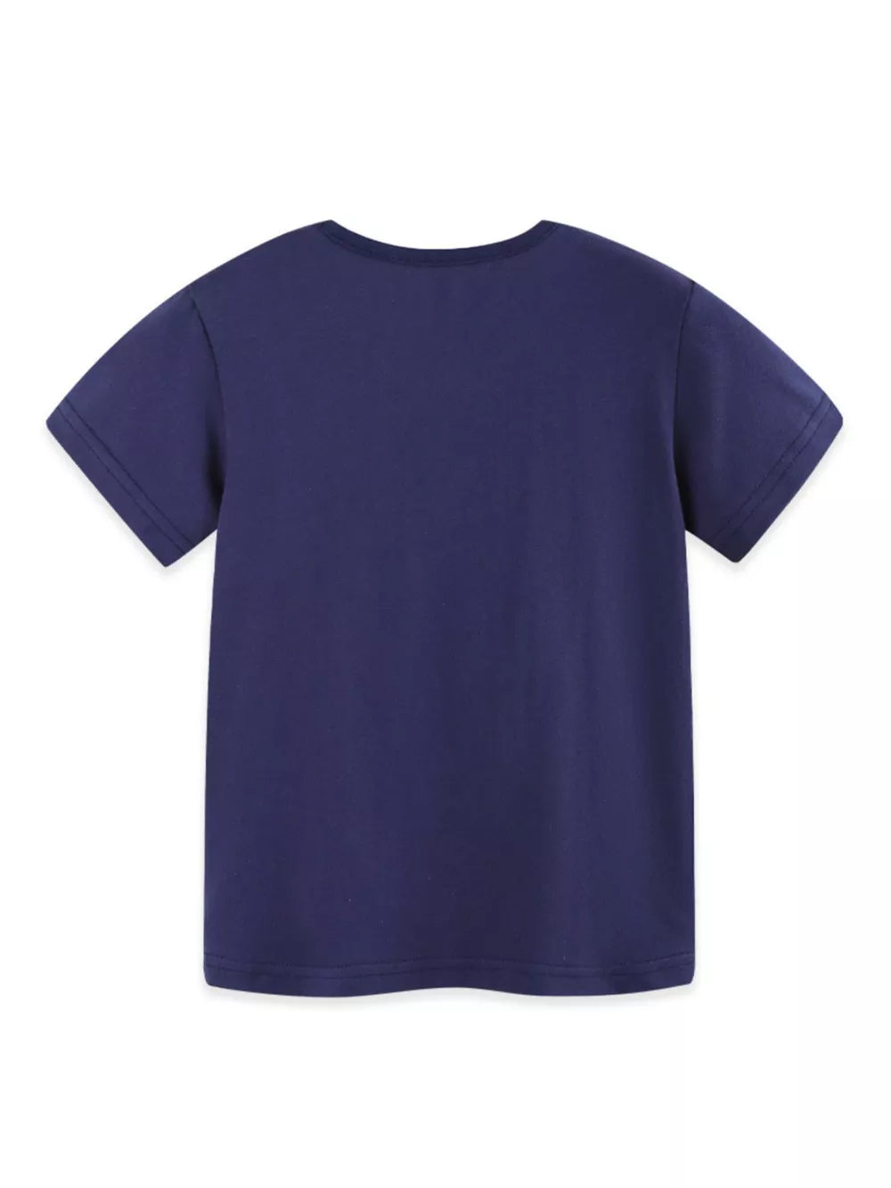 Navy cotton toddler t-shirt with short sleeves and crew neck.