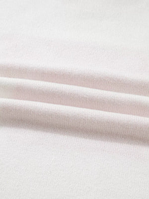 White Bow Graphic Round-Neck Sweater