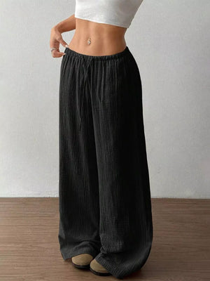 Wide-leg Drawstring Cotton Pants, view 21