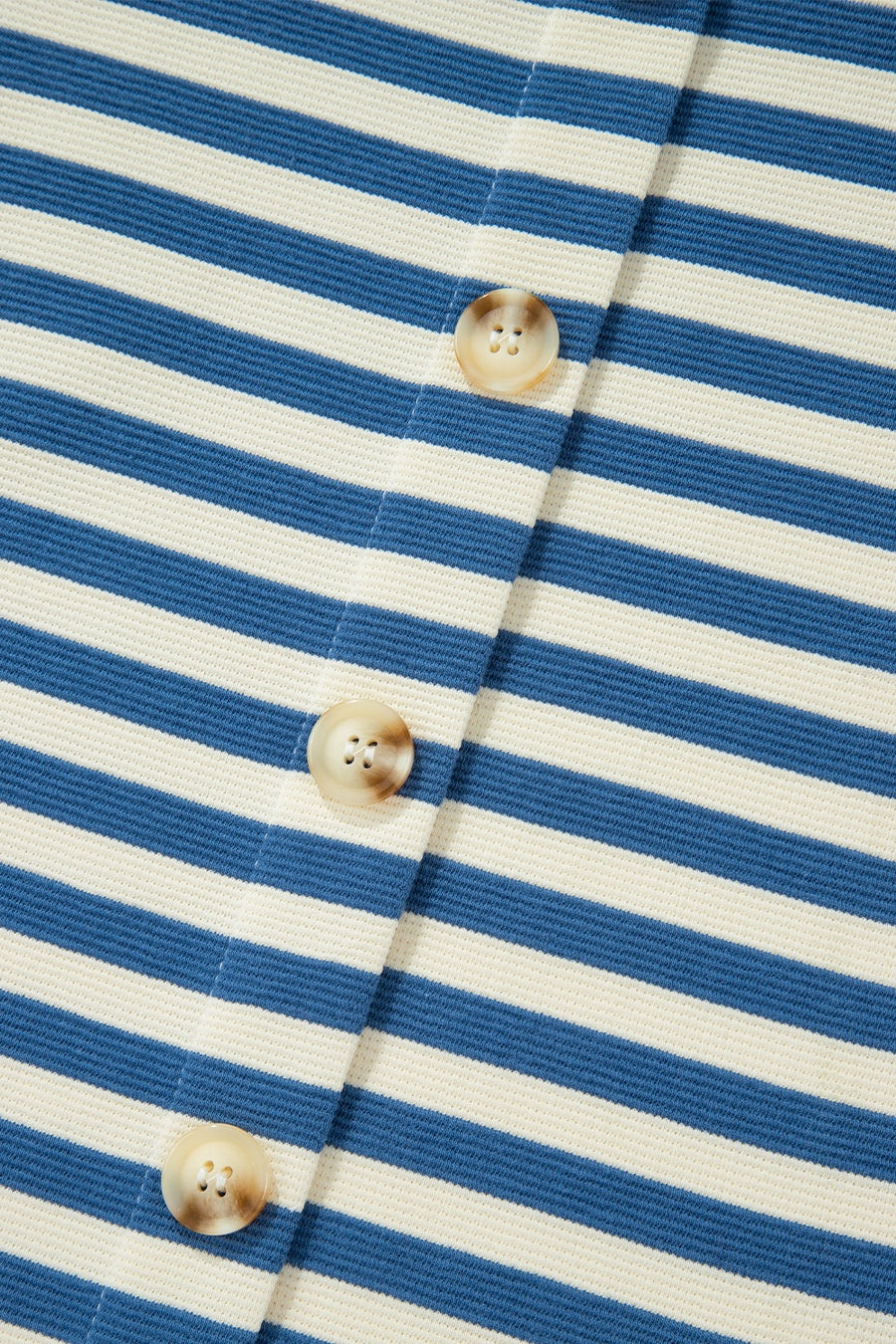 Textured stripe henley top in peacock blue with button detail