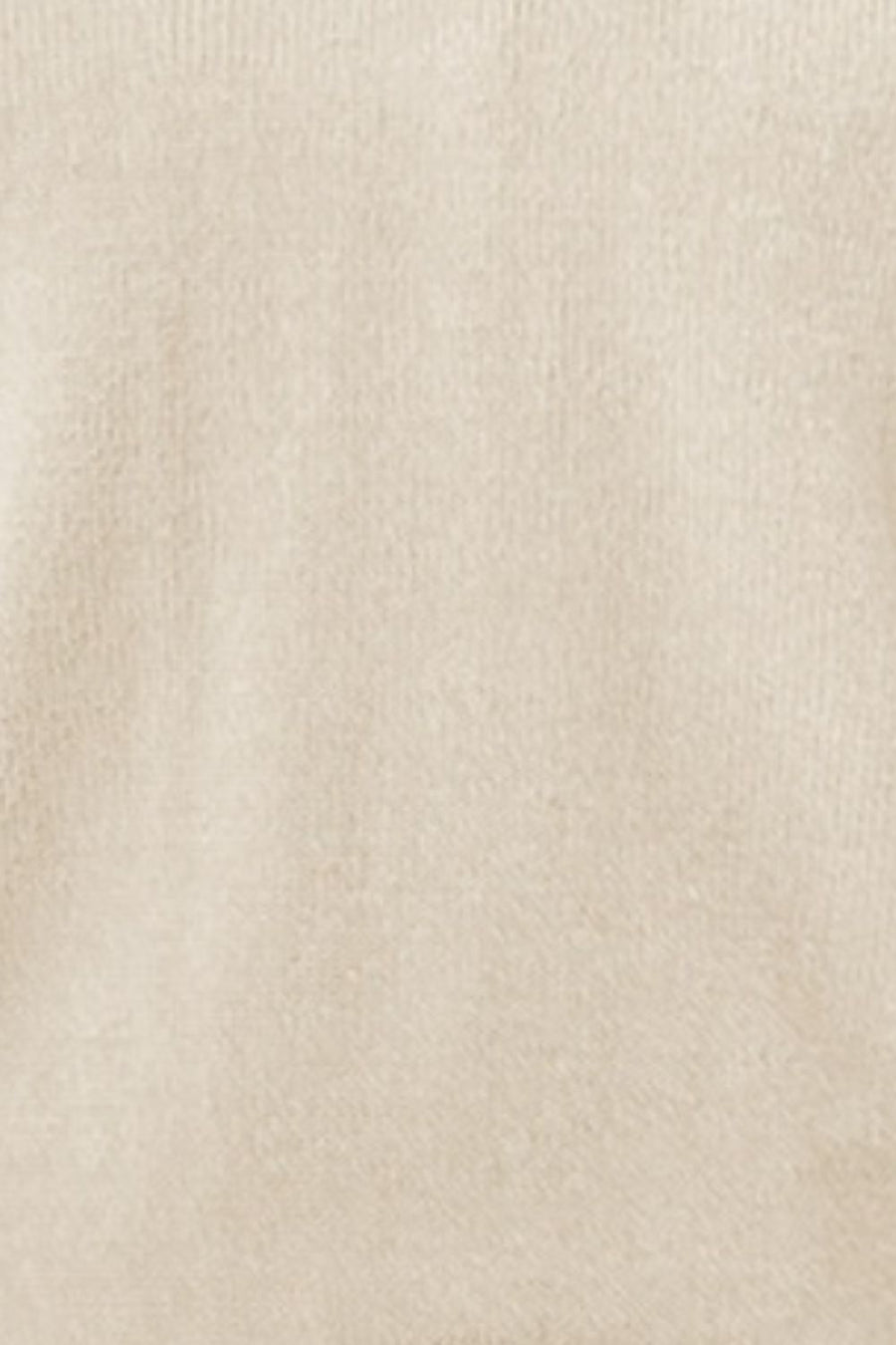 Light yellow knit pullover sweater with ruffled sleeves and V-neck.