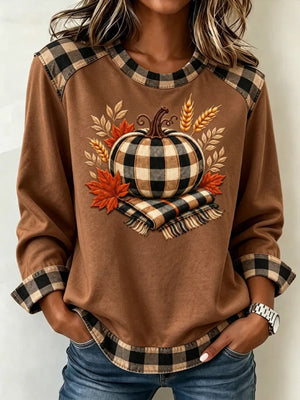100% polyester Care instructions: Machine wash cold sweatshirt in tan with relaxed silhouette