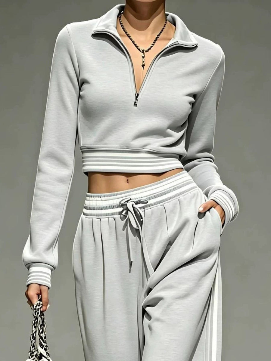 Light Blue relaxed lounge set with collared