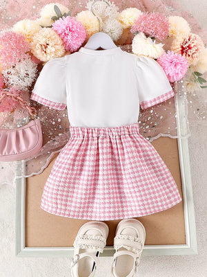 Children's Heart Short Sleeve Top And Skirt Set option 6