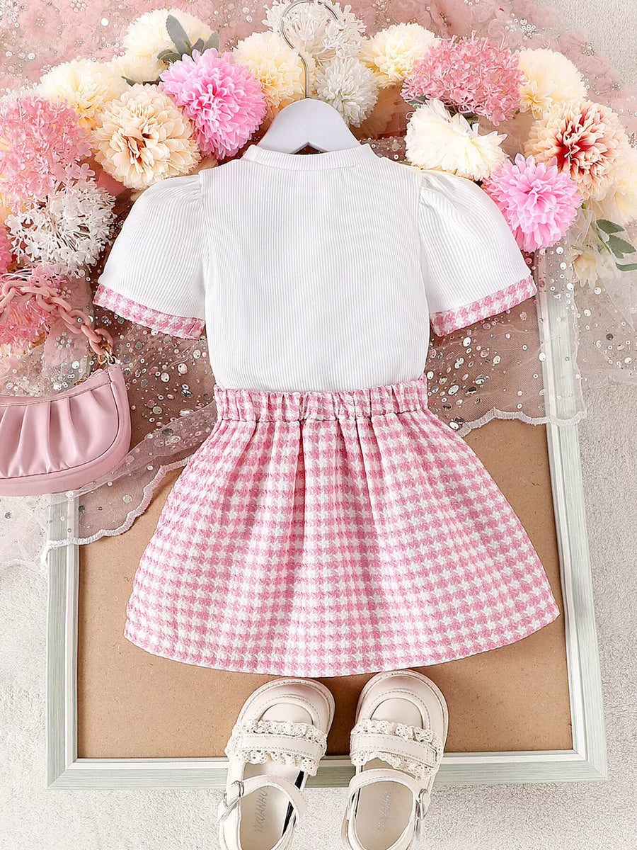 Children's Heart Short Sleeve Top And Skirt Set option 6