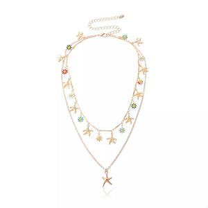 necklace featuring starfish in Gold with 18K Gold-Plated, Alloy Care instructions: Avoid wearing during exercise, as swea