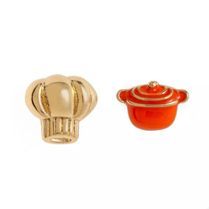 Copper, Zircon, 14K gold-plated Care instructions: 1 earring in pink with dangle silhouette