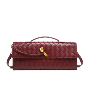 PU Leather Imported Size &amp handbag in Black with boxy silhouette
