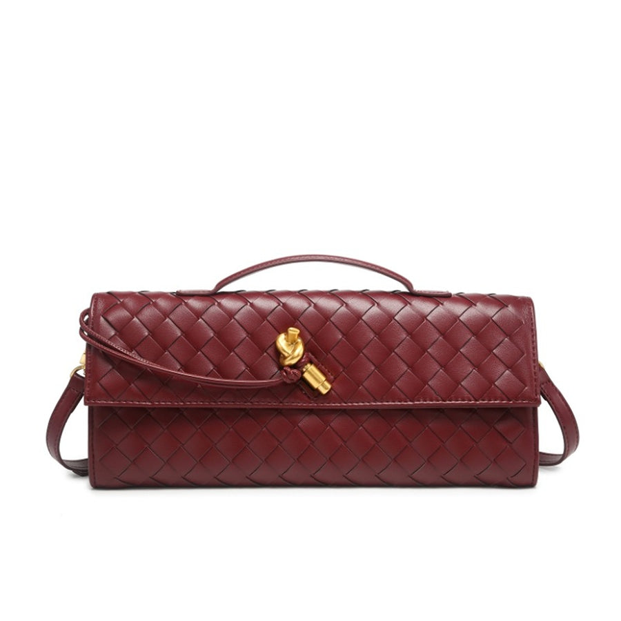 PU Leather Imported Size &amp handbag in Black with boxy silhouette