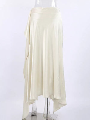Apricot midi skirt