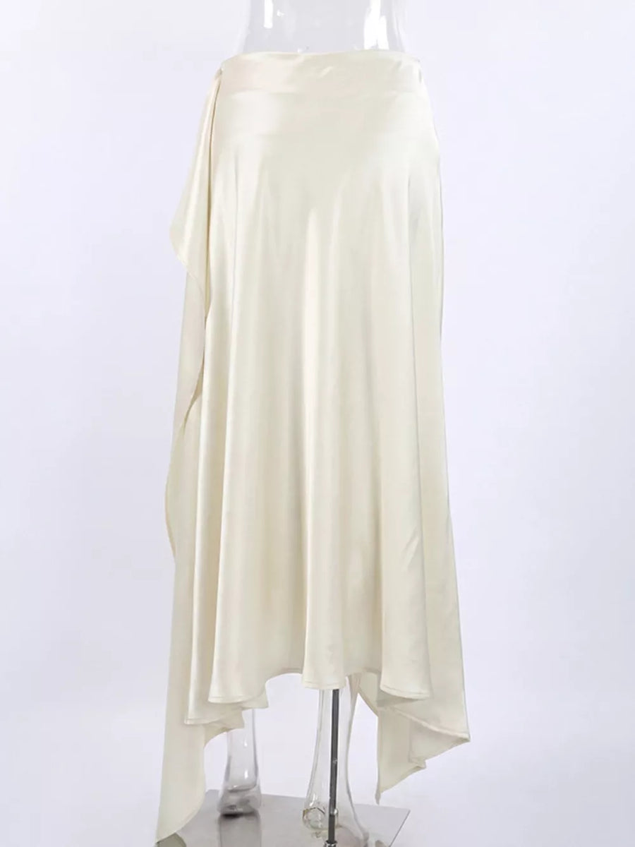 Apricot midi skirt
