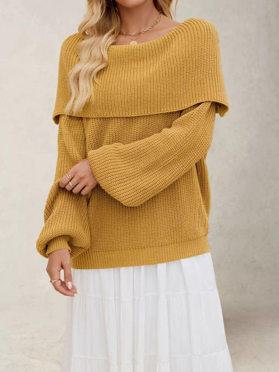 100% Acrylic Care instructions: Machine wash cold pullover sweater in Dark Yellow with oversized silhouette