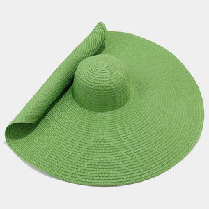 Oversized Wide Brim Straw Sun Hat in Beige