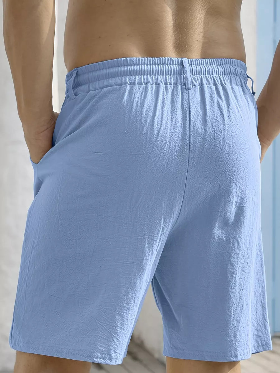 White Men's Lightweight Drawstring Shorts Plus Size