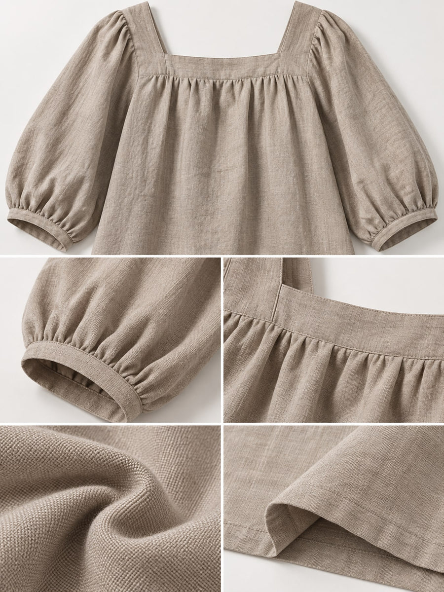 Violet relaxed mini dress with square neck