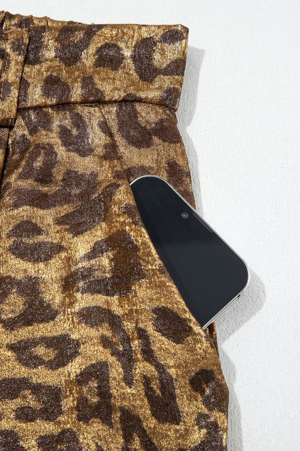 Leopard flared wide-leg pants with N/A