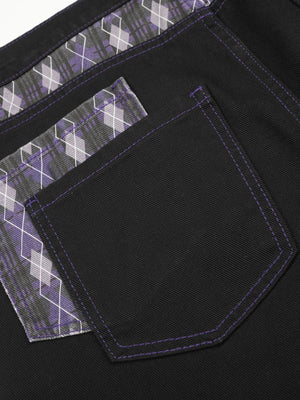 wide-leg jeans in purple