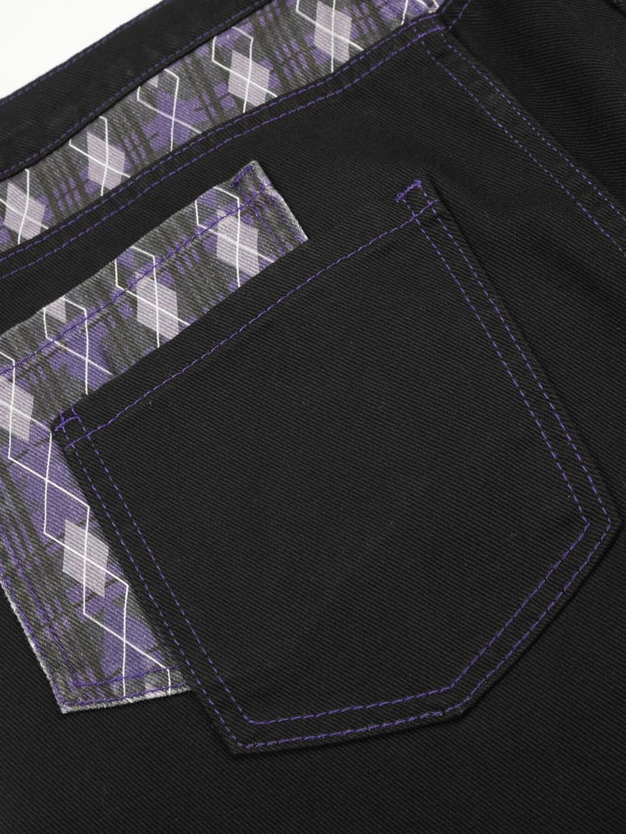 wide-leg jeans in purple