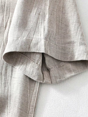 Men's Plus Size Button Detail Short Sleeve Shirt in Grey