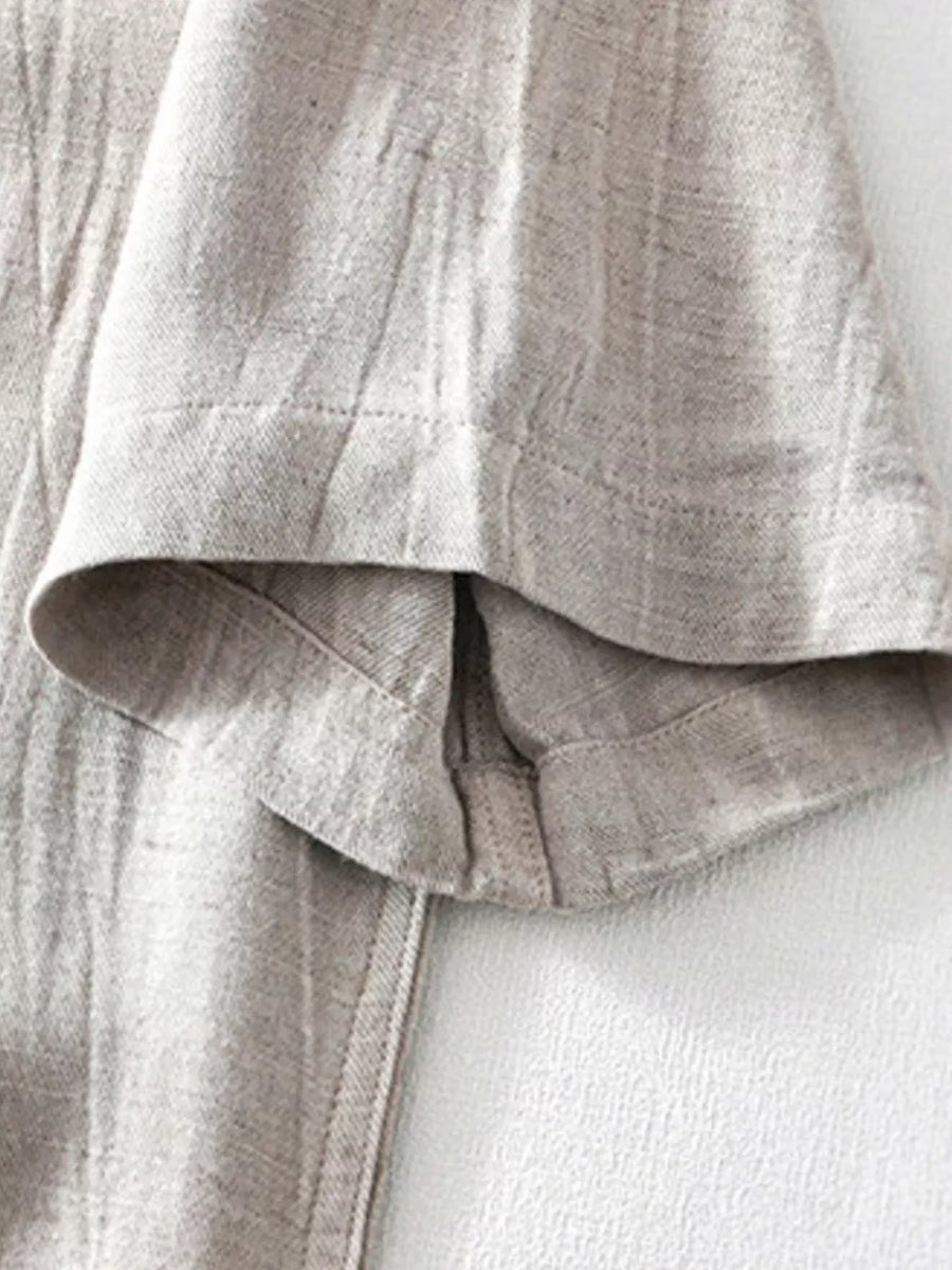 Men's Plus Size Button Detail Short Sleeve Shirt in Grey