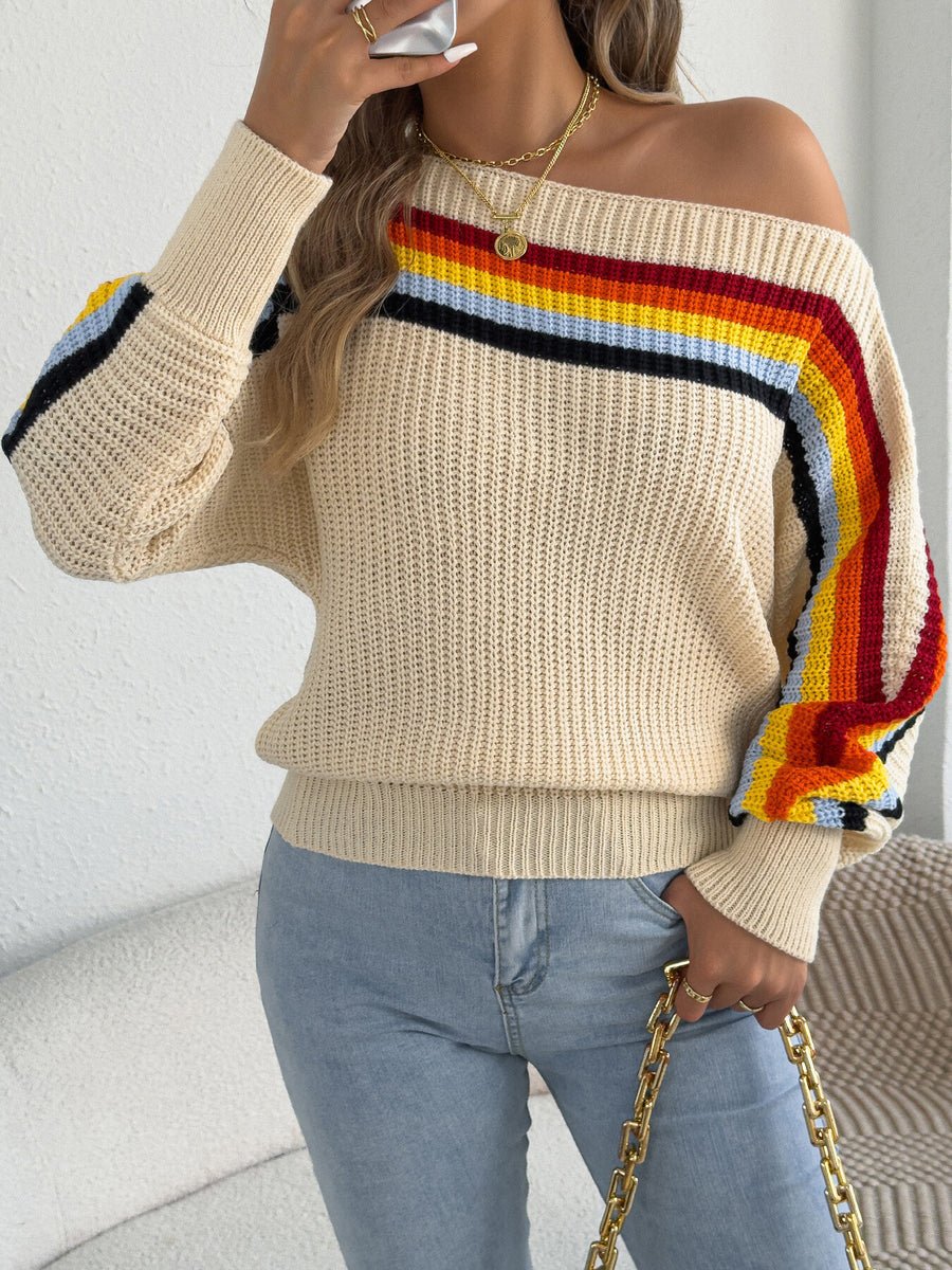 Orange pullover sweater with hip-length and pullover