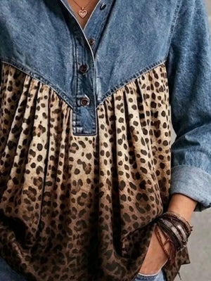 100% polyester Care instructions: Machine wash cold blouse in brown with relaxed silhouette