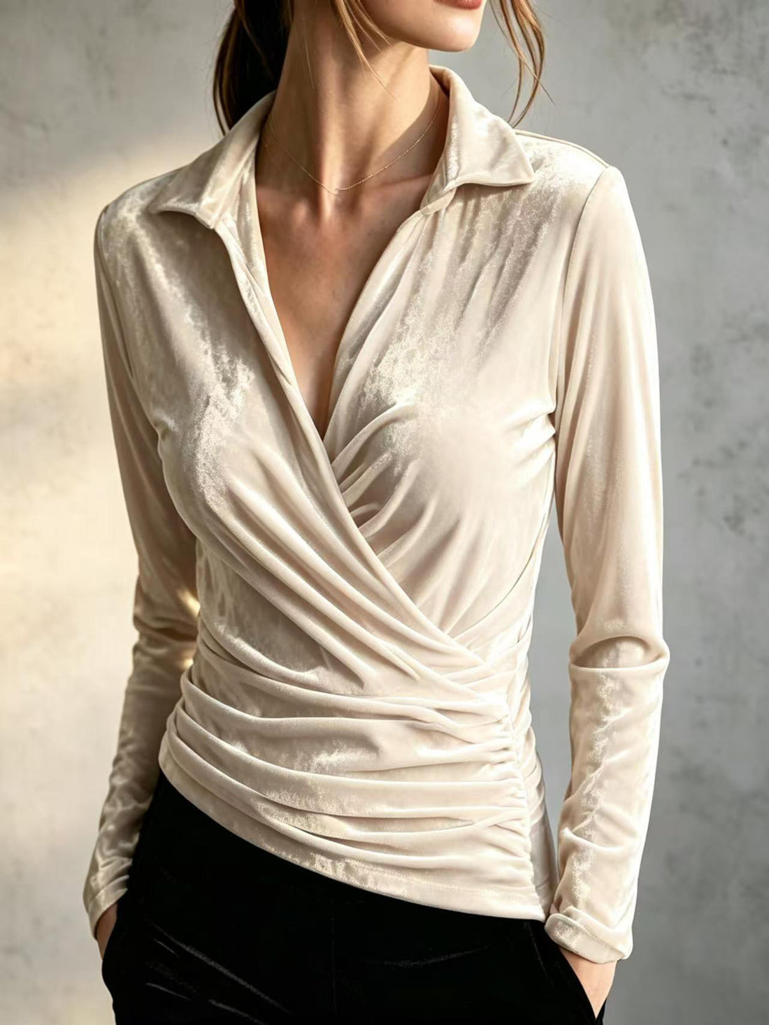 Black Forest blouse with hip-length and wrap