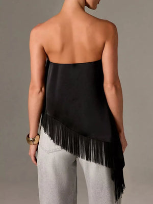 bohemian tube top in Brown with strapless