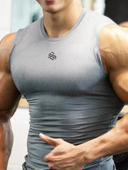 Gray Performance Fit Muscle Tank