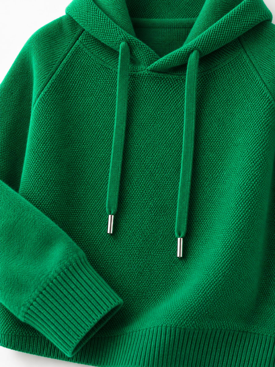 White regular pullover sweater with hooded