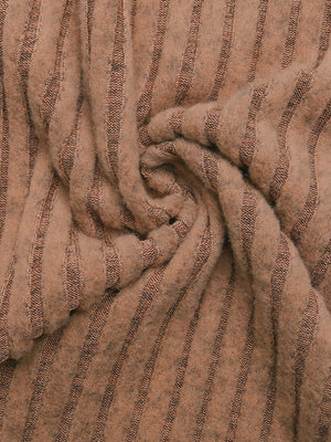 Ribbed Wrap Top & Wide Leg Set in Caramel