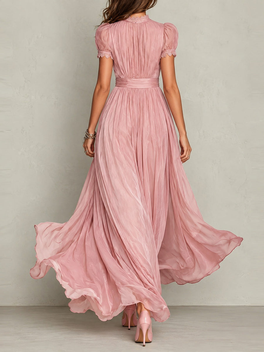 maxi dress in Black with lace detail and maxi